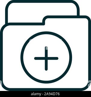 Ordner Datei Ausrüstung medizinische Symbol line Vector Illustration Stock Vektor