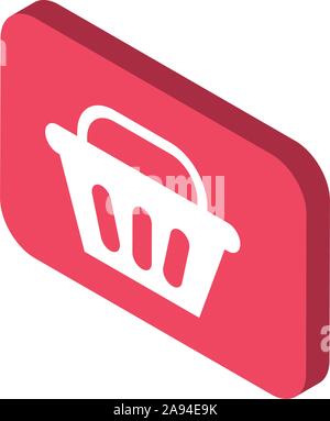 Warenkorb-Button online shopping isometrische Symbol Vektor illustration Stock Vektor