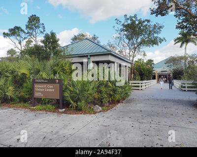 Everglades National Park, Florida - Januar 3, 2019: Ernest F Coe Visitor Center in der Nähe von Park Eingang. Stockfoto