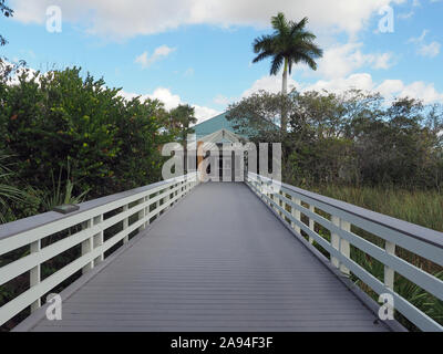 Everglades National Park, Florida - Januar 3, 2019: Ernest F Coe Visitor Center in der Nähe von Park Eingang. Stockfoto