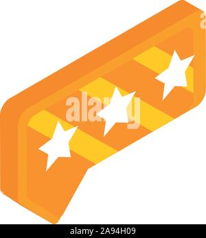 Bewertung Sterne Sprechblase social media isometrische Symbol Vektor illustration Stock Vektor