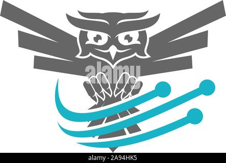 Eule Logo Design Vector Template isoliert Stock Vektor