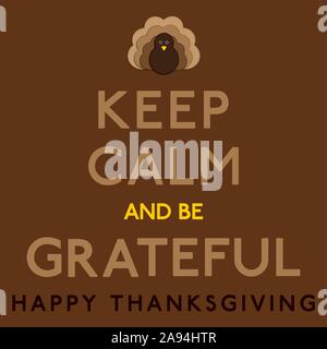 Thaksgiving Ruhe Karte in Vektor Format halten. Stock Vektor