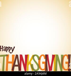 Helle typografischen Thanksgiving Karte im Vektorformat. Stock Vektor