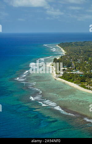 Riff und Club Raro Resort, Avarua, Rarotonga, Cook Inseln, Südpazifik - Luftbild Stockfoto