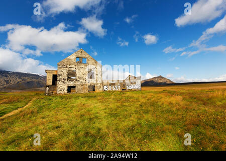 Dagverdara die Überreste eines verlassenen Hauses auf der Halbinsel Snaefellsnes, Western Island Stockfoto