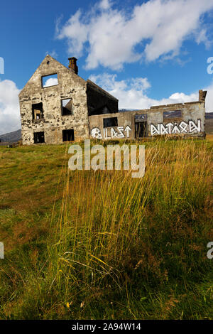 Dagverdara die Überreste eines verlassenen Hauses auf der Halbinsel Snaefellsnes, Western Island Stockfoto