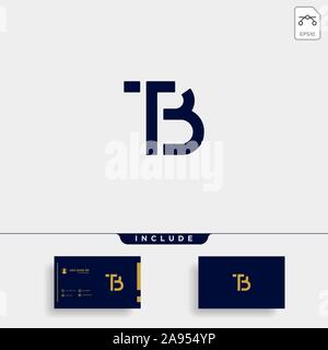 Schreiben TB BT T B Logo Design einfachen Vektor Stock Vektor