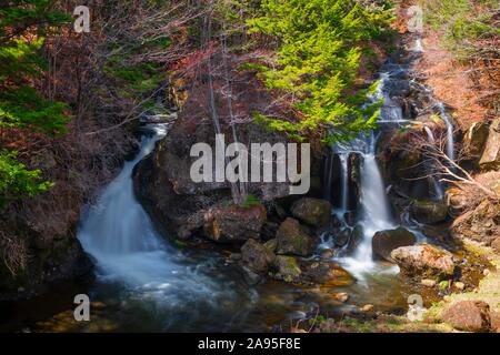 Ryuzu fällt, Wasserfall, Fluss Yu, Nikko National Park, Nikko, Präfektur Tochigi, Japan Stockfoto