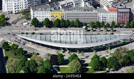 Luftaufnahme, Central Bus Station, St. Georg, Hamburg, Deutschland Stockfoto