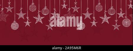 Schöne Schneeflocken nahtlose Muster - Hand gezeichnet, toll für Weihnachten oder thematische Stoffen, Banner, Geschenkpapier, Tapeten oder Karten - vec Stock Vektor