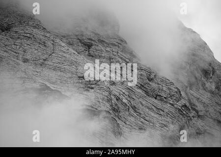 Julischen Alpen in B&W, Slowenien Stockfoto