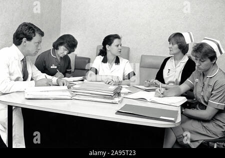 Bei der Konferenz, der Queen's Medical Centre, Nottingham, Großbritannien 1990 Stockfoto