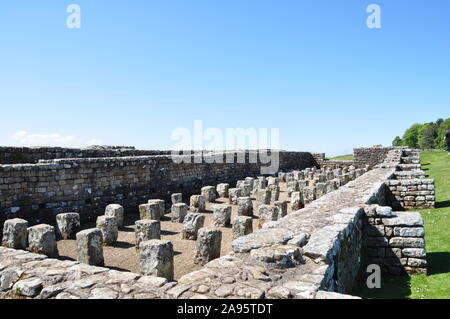 Hadrian's Wall, Housesteads, die Kornkammer Stockfoto