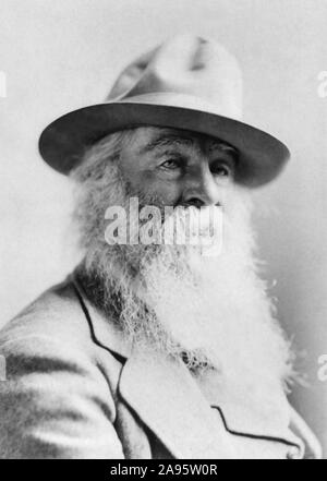 Jahrgang Porträt Foto der amerikanischen Dichter, Essayist und Journalist Walt Whitman (1819 - 1892). Foto ca. 1879 durch Napoleon Sarony. Stockfoto