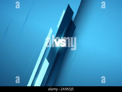 Versus logo vs Buchstaben für Sport und Kampf. MMA, Schlacht, vs übereinstimmen, spiel Konzept Vergleich mit einfachen grafischen Elementen. blau. dunkel Stock Vektor