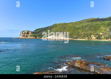 Die Lagune von Knysna und Freizeit Insel an der Garden Route, Western Cape, Südafrika Stockfoto