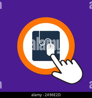 Computer Symbol Maus. Verwenden Sie die Maus Gerätekonzept. Der Mauszeiger auf die Schaltfläche klickt. Zeiger Drücken Drücken Sie Stock Vektor