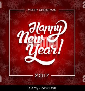 Neues Jahr Grußkarte Text. Frohes Neues Jahr Schriftzug, Vector Illustration. Stock Vektor