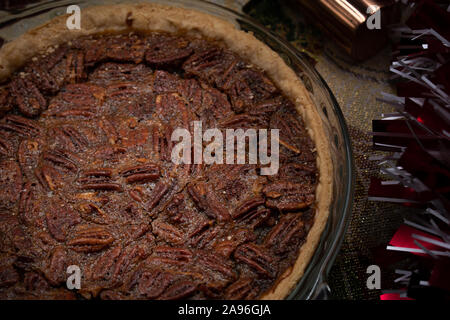 Pecan Pie hautnah Stockfoto