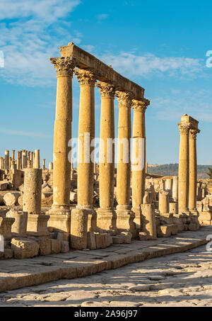 Südlich von Cardo Maximus Straße, Jerash, Jordanien Stockfoto