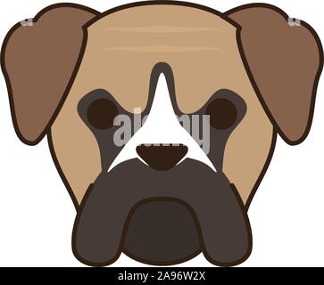 Süße kleine Hund Bull Mastiff Kopf fill style Symbol Vektor illustration Design Stock Vektor