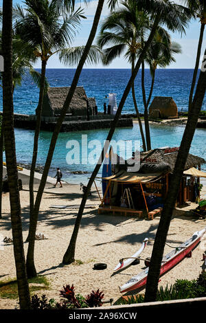 Der Balkon Blick vom King Kamehameha Hotel in Kona, Hawaii Stockfoto