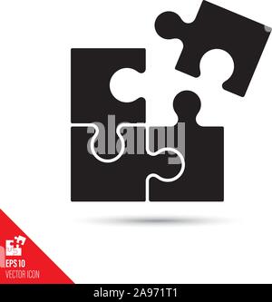 Sie das letzte Puzzle Stück glyph Icon. Erfolg symbol Vektor Illustration. Stock Vektor
