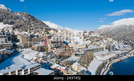 Sankt Moritz, Engadin. Berühmte Destination in Europa, Schweiz. Stockfoto