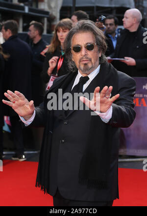 Die BFI 63 London Film Festival Closing Night Gala der "Ire" im Odeon Luxe, Leicester Square - Ankunft mit: Al Pacino, Wo: London, Vereinigtes Königreich, wenn: 13 Okt 2019 Credit: Mario Mitsis/WENN.com Stockfoto