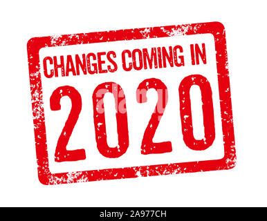Roten Stempel - Änderungen im Jahr 2020 kommen Stockfoto