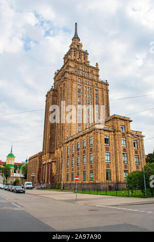 Lettische Akademie der Wissenschaften, Riga, Lettland. Stalin - ära Wolkenkratzer, Stalinistischen Architektur, Sowjetunion Stockfoto