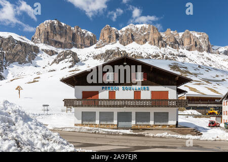 Passo Pordoi (Pordoi Pass), Dolomiten, Italien Stockfoto