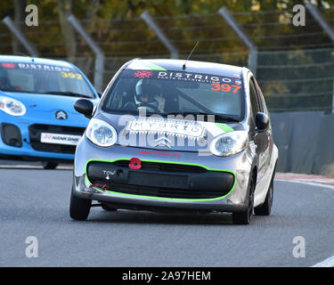 Stephen James, Sam Weller, Citroen C1, Citroen C1 Distrogo Herausforderung, Event, BARC, in die Nacht rennen Treffen, MSV, Brands Hatch, England, BARC, Circ. Stockfoto