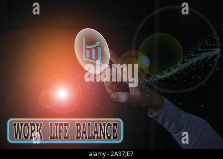 Text Zeichen zeigen, Work Life Balance. Business Foto text Aufteilung der Zeit zwischen Beruf oder Familie und Freizeit Stockfoto