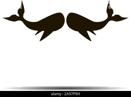 Schwarz Schnurrbart kreative Flachbild Retro Design. Einfach und trendigem Design. Erstaunlich fit für Marken, Logos, Barbershop, Hintergrund. Schnurrbart auf Wh isoliert Stock Vektor
