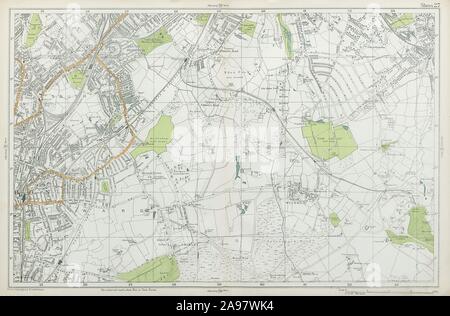 CROYDON Beckenham Woodside W Wickham Elmers End Norwood Hayes. Speck 1920 Karte Stockfoto