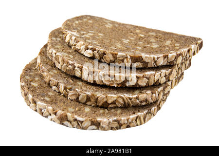 Vollkornbrot und weißem Hintergrund Stockfoto
