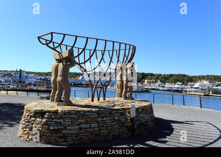 Schiffbauer Monument, das Dorf Port Jefferson Long Island New York Stockfoto