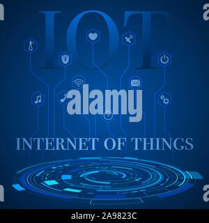 Digitale futuristische Technologie Hintergrund Vector Illustration. Globale isometrische Ökosystem. Abstrakte cyberspace Netzwerk Innovation Design. Für iot, Smar Stock Vektor