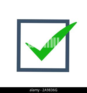 Mark Grün auf dem Platz prüfen. Vector Illustration Stock Vektor