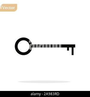 Schlüsselsymbol in trendigen Flat Style auf Hintergrund isoliert. Taste Seite Symbol Symbol für Ihre Web site Design Key Symbol logo, App, UI. Key Symbol Vektor Stock Vektor