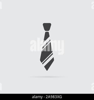 Krawatte Symbol im flachen Stil auf grauem Hintergrund. Für ihr Design, Logo. Vector Illustration. Stock Vektor