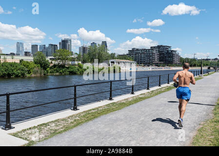 Lachine Canal, Griffintown, Montreal, Quebec, Kanada Stockfoto