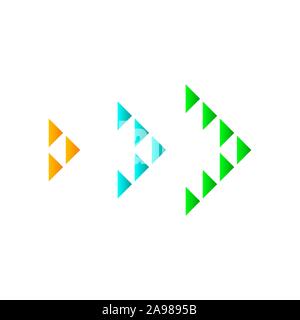 Der gestrichelte Pfeile. Symbol Pfeil isoliert. Farbe vektorpfeile. Halbton Pfeile nach rechts. Stock Vektor