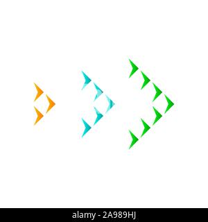 Der gestrichelte Pfeile. Symbol Pfeil isoliert. Farbe vektorpfeile. Halbton Pfeile nach rechts. Stock Vektor