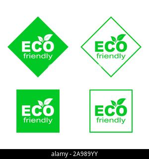 Eco-freundliches Umfeld. Satz von Green ECO Aufkleber. Vektor Papieretiketten isoliert. Stock Vektor