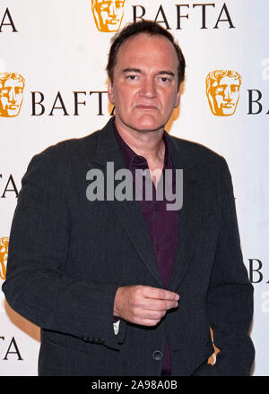 Quentin Tarantino bespricht seine Karriere bei einem Leben in Bildern Veranstaltung der BAFTA, Leicester Square, London gehostet werden. Stockfoto