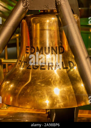 Edmund Fitzgerald Bell, Great Lakes Shipwreck Museum, Paradise, obere Halbinsel, Michigan. Stockfoto