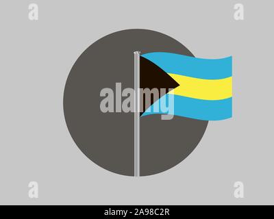 Nationalflagge von Commonwealth der Bahamas. Die ursprünglichen Farben und Proportionen. Einfach Vector Illustration, aus Ländern Flag gesetzt. Stock Vektor